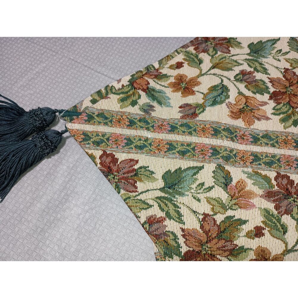 Table Runner, Embroidery, Fall Colors, 70 Inches - Picture 4 of 6